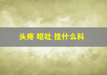 头疼 呕吐 挂什么科